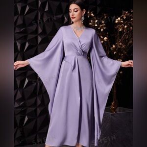 Purple satin long dress